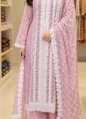 Blush Pink Embroidered Lace 3-Piece Suit Set
