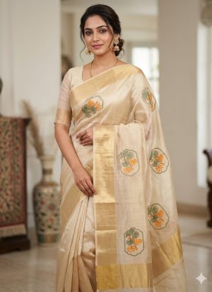 Linen tissue set-saree